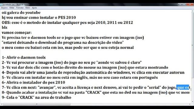 Instalação de qualquer pes