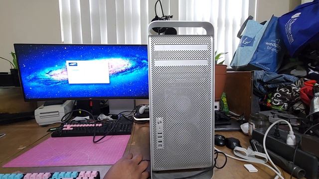 apple Mac pro A1186 2x 2.66xeon 16gb GeForce 7300gt boot up / test