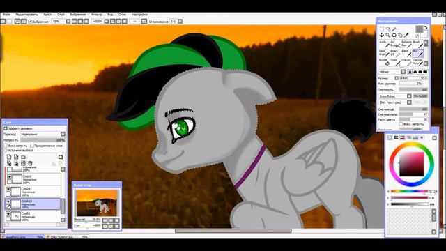 Обработка пони #17 -paint tool sai
