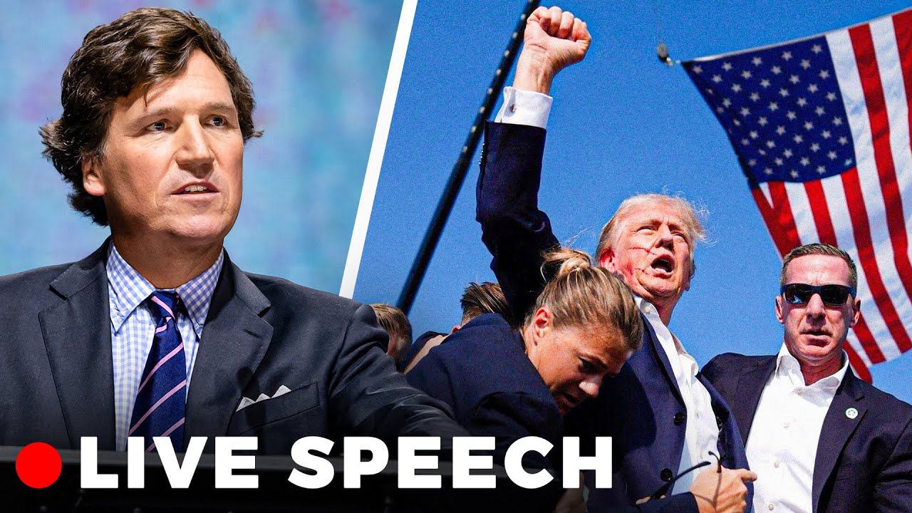Tucker Responds to Trump Assassination Attempt and JD Vance for VP | Milwaukee, WI Speech