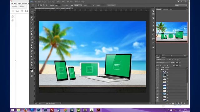 Desk Responsive Screen Mockup PSD