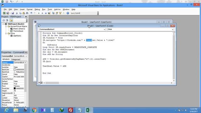 search your pin code from internet to Excel sheet using VBA Marcos