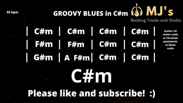 Groovy Blues in Cm 95 bpm Guitar Backing Track_1080p