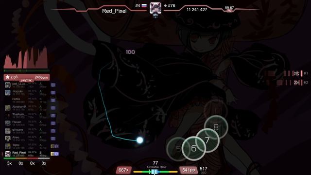 Red_Pixel | ZUN - Kobito of the Shining Needle [Extra] +HDDT 99.68% {#2 842pp FC} - osu!