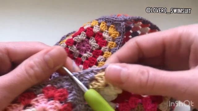 Сумка бабушкин квадрат. Вязаная авоська. Как связать сумку из квадратов. Соединение квадратов.