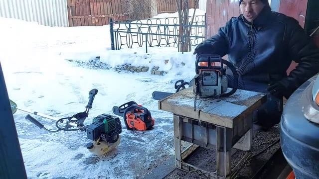 Завожу бензоинструмент зимой после простоя. Huter 62 Stihl 180 Brait 25 Триммер Кубанец