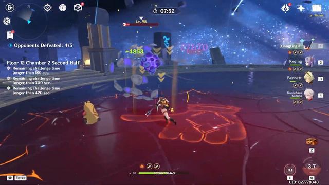 (4.0) NEW SPIRAL ABYSS C0 Kokomi Hyperbloom & C1 Keqing Overload Floor 12 Full Star