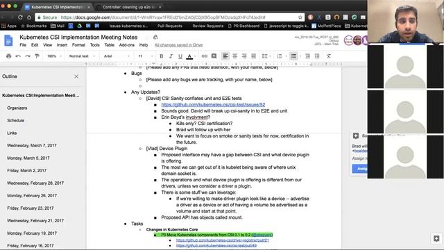 Kubernetes SIG Storage - CSI Implementation Workgroup 20180307