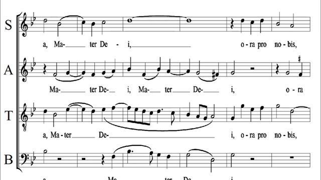 Palestrina - Ave Maria II, a 4 - Score
