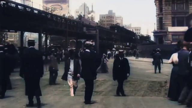 New York City in Early 1910s. Restored Rare Vintage Footage in Color. NYC Manhattan Streets 1910s