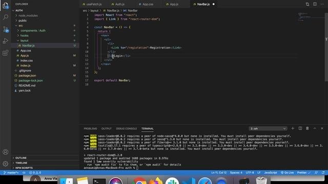 Создание приложения авторизации на ReactNode.js. Часть 7 - frontend react router dom
