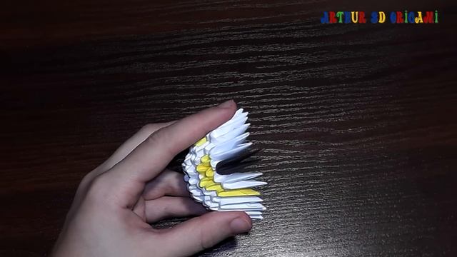 3D origami a white angry bird of pieces tutorial