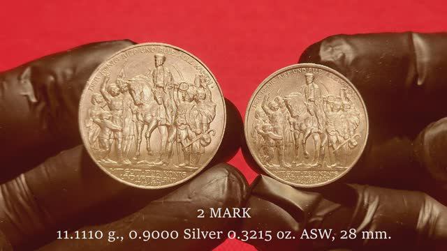 GERMANY SILVER MARK 1913 - 100th Anniversary - victory over Napoleon -100 Лет Победы над Наполеоном