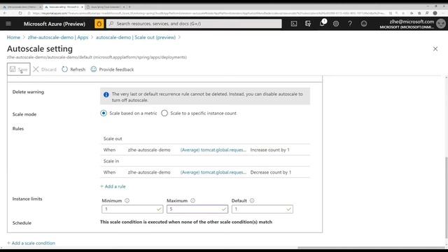 Auto Scale Azure Spring Cloud apps