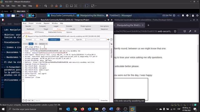 Lab Manipulating WebSocket messages to exploit vulnerabilities