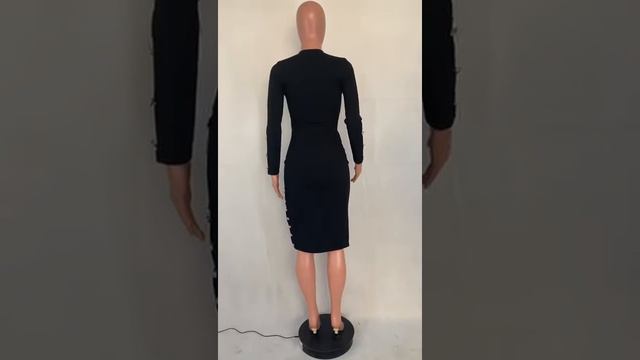 Женское модное однотонное платье миди с разрезом купить с Aliexpress