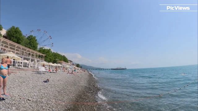 Погода в Сочи Лазаревское сегодня 29 мая 2024. Как выглядит пляж, обстановка на море. Отдых в Сочи