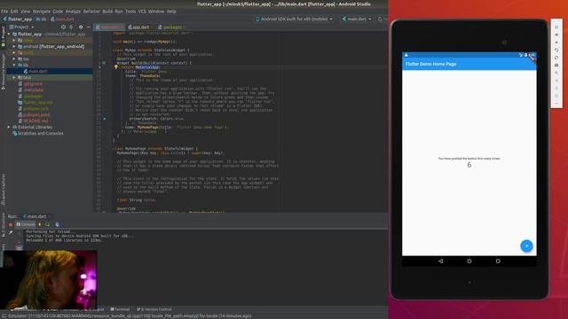 Flutter 1 - Запустил HelloWorld в эмуляторе Android Studio