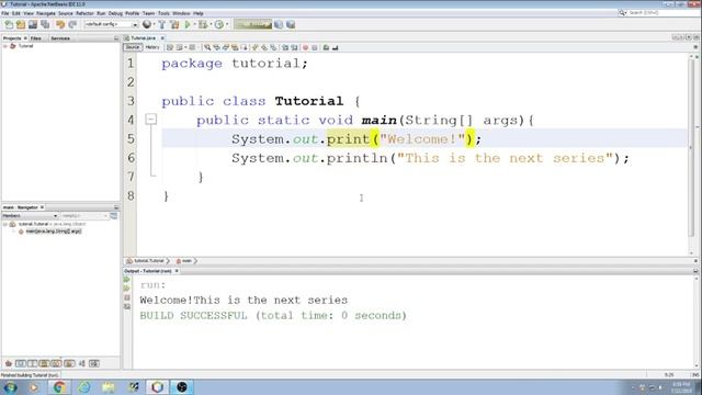 Novice Java Tutorial with Apache NetBeans 11.0: 3 System.out.print()