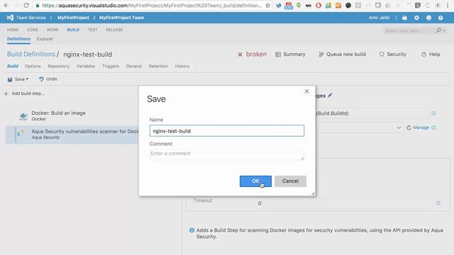 Docker Image vulnerability scanning in Microsoft Visual Studio Team Services