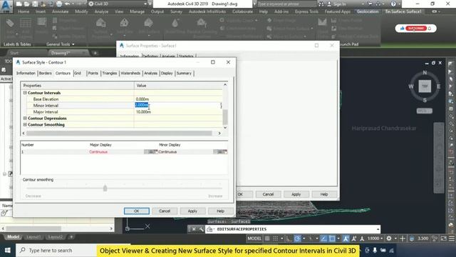 Object Viewer & Creating New Surface Style for specified Contour Intervals in Civil 3D