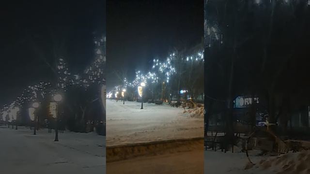 Ночной Волгоград зимой. Городище