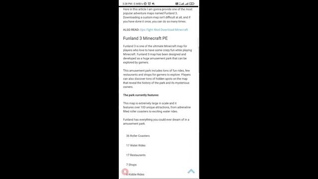 Minecraft Theme Park Map for Pocket Edition | FUNLAND 3