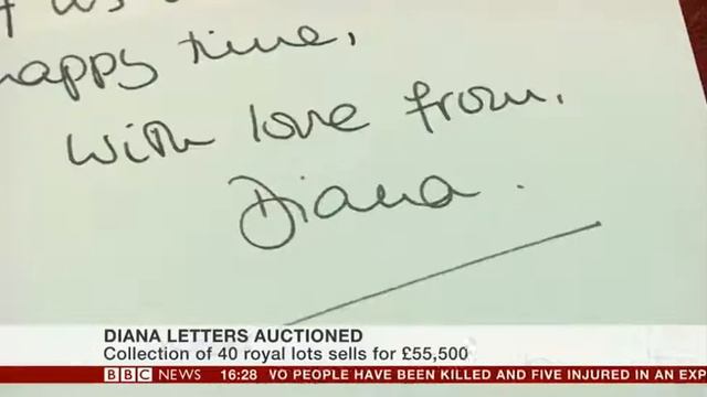 Diana letters about William and Harry are sold at auction for 55 000 Pounds