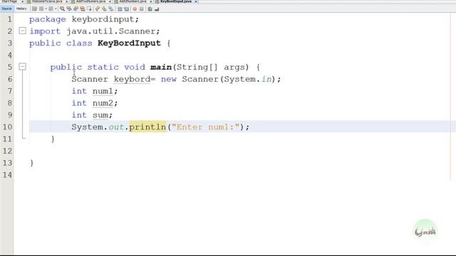Keyboard input  using Scanner