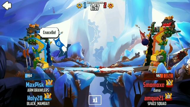 БИТВА 2 НА 2 ВЬЮГА НА ЦЕНТРЕ!_ BADLAND BRAWL _ БЕДЛЕНД