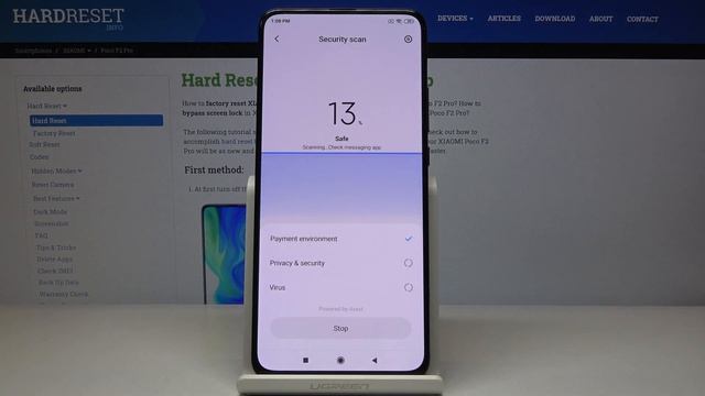 Virus Scanning in XIAOMI Poco F2 Pro – Security Scan