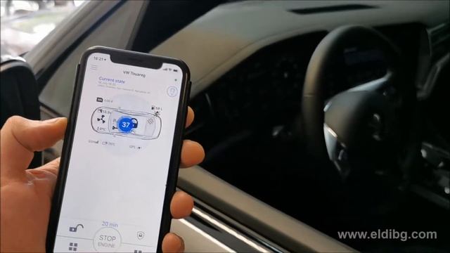 Remote start engine for VW Touareg 2019 with Pandora Smart Pro car alarm & telemetry systems