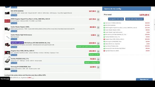 CONFIG PC - 1500€ (Mini Tour)