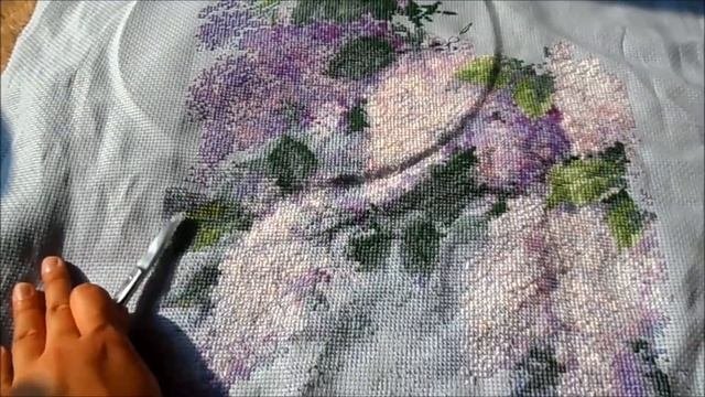 Вышивка крестом: Риолис Сирень после дождя. Отчет 8.
