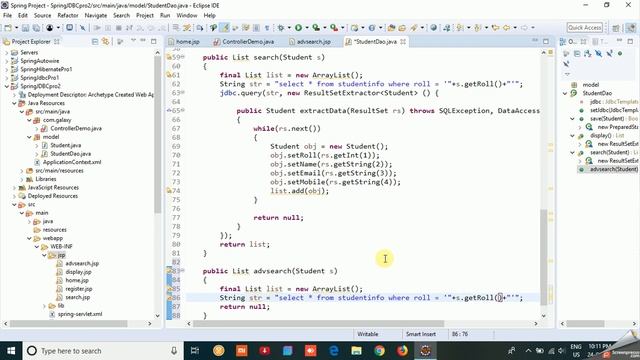 Spring MVC with JDBC (Advanced Search) | Spring MVC with JDBC Tutorial in Hindi | #21