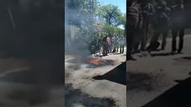 Ржака. Укладка асфальта в 