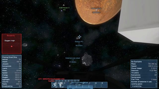 Space Engineers - Almost crashing in an asteroid at 400 m/s