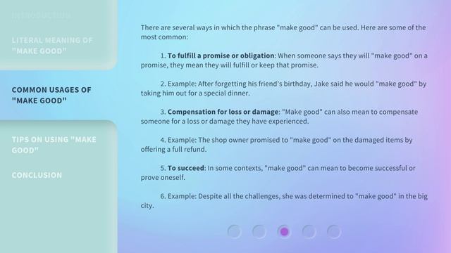 "Make Good" Deciphered: Understanding English Phrases