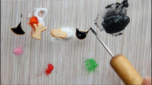 Miniature "Halloween cookies".Tutorial.Polymer clay.Миниатюрное печенье из полимерной глины.