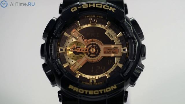 Обзор часов Casio G-SHOCK GA-110GB-1A с хронографом. Японские наручные часы. Alltime