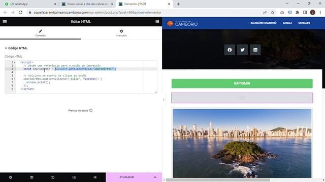 Botão de Imprimir Página ou Div no Elementor (SEM PLUGIN)