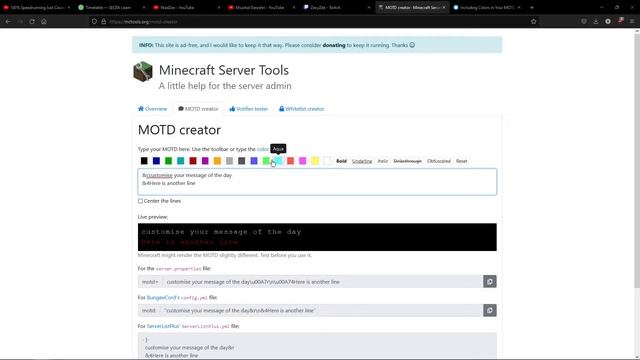 How to set custom Message of the Day (MOTD) on Minecraft Java Server