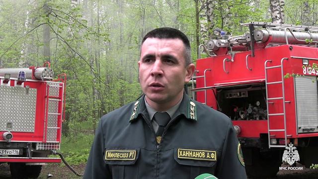 В Пригородном лесничестве Казани провели пожарно-тактические учения по тушению лесных пожаров