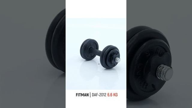 Гантель разб. FITMAN DAF-2012 6.6 кг диски чугун гриф металл ручка обрезиненная замки пластик