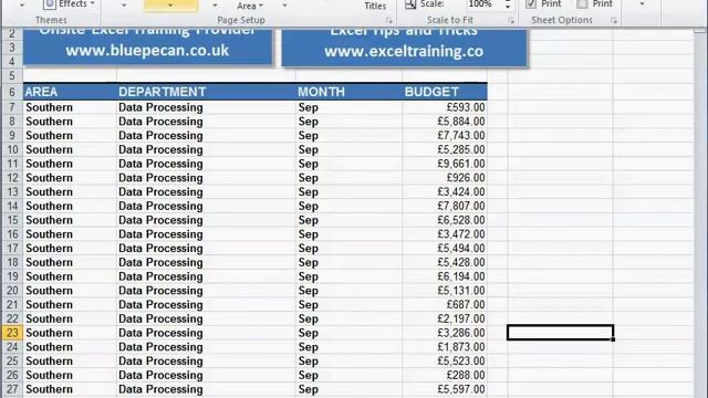Repeat Column Headings for Each Printed Page in Excel