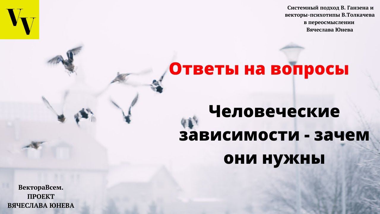 Человеческие зависимости - зачем они нужны. ВектораВсем. Проект Вячеслава Юнева