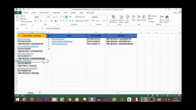 CARA MERUBAH DATA VERTIKAL KE HORIZONTAL PADA EXCEL DENGAN MUDAH DAN CEPAT | VIDEO TUTORIAL