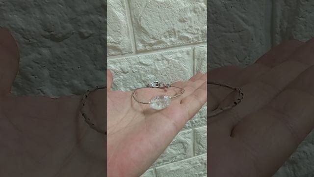 серебряный браслет с горным хрусталем Льдинка