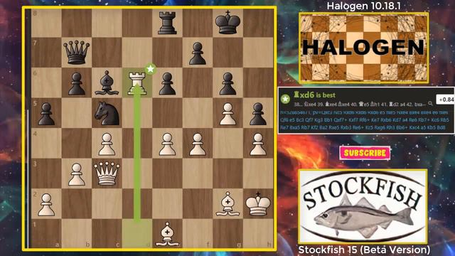 Stockfish 15 Vs Halogen 10!  Amazing Chess Game!!