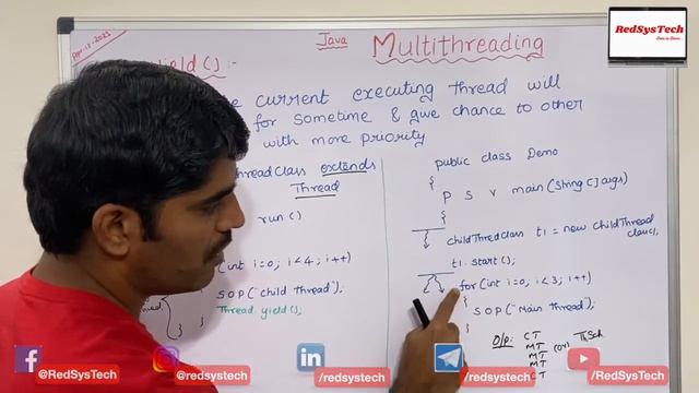 # 134 Thread.Yield Method (System.Threading) | Thread.Sleep or Thread.Yield | Thread|Java|RedSysTec